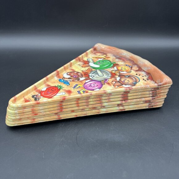 Complete Set (8) Vintage 90's Deborah Mallow Pizza Slice Plates Plastic Party - Picture 14 of 16